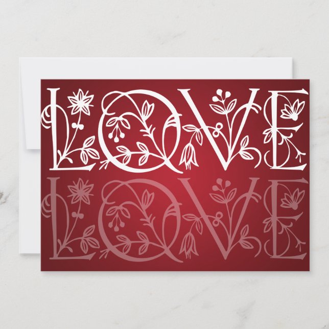 Invitación El amor elegante de la boda florece el rojo (Anverso)