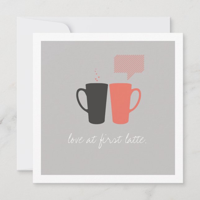 Invitación El "amor en ducha de primer Latte" invita (Anverso)
