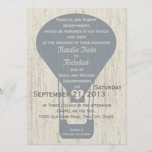 Invitación El amor en el Boda de los globos de aire