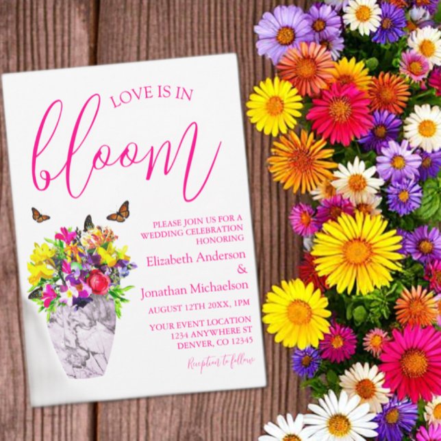 Invitación El amor en el Boda floral en flor (Subido por el creador)