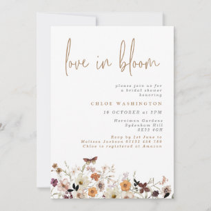 Invitación El amor en el Boho de Bloom cae las flores salvaje
