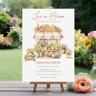 Invitación El amor en el mercado floral primaveral en la duch