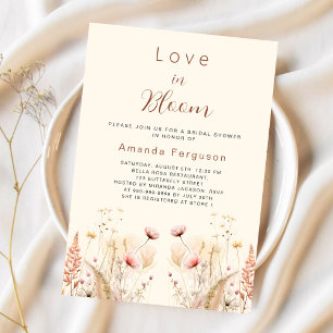Invitación El amor en flor de flores silvestres boho Bridal S