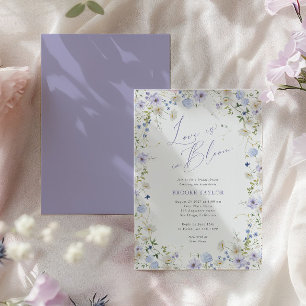 Invitación El amor en flor morado en la muestra de novias ver