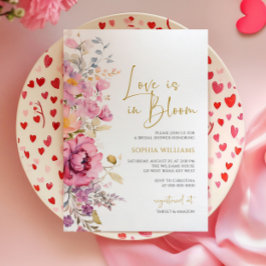 Invitación El amor en la ducha de novias púrpura