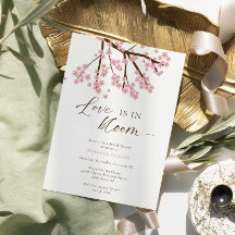 El amor en la flor de cerezo en la ducha de novias