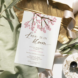 Invitación El amor en la flor de cerezo en la ducha de novias