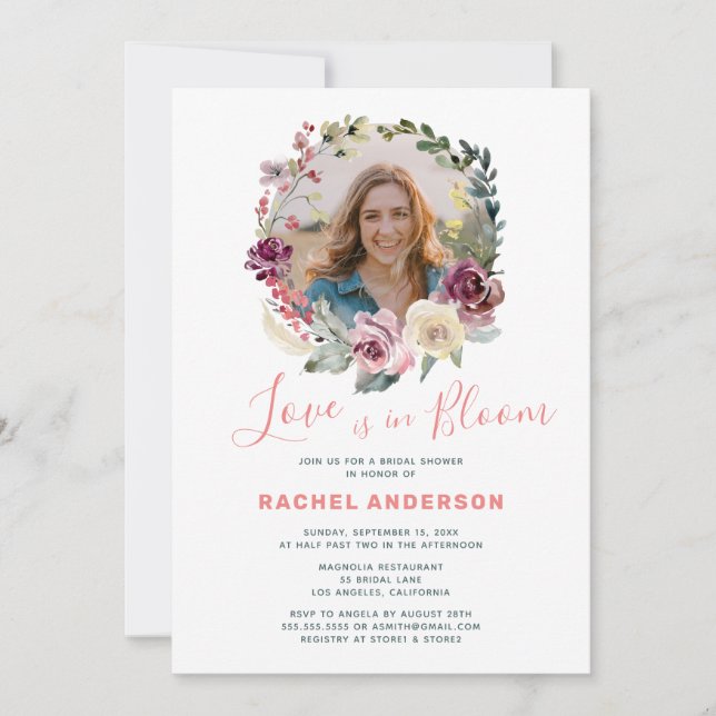 Invitación El amor en la flor de las novias (Anverso)