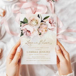 Invitación El amor en la flor rosa de la flor de la sangre In