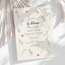 Invitación El amor en la flor silvestre florecimiento de novi