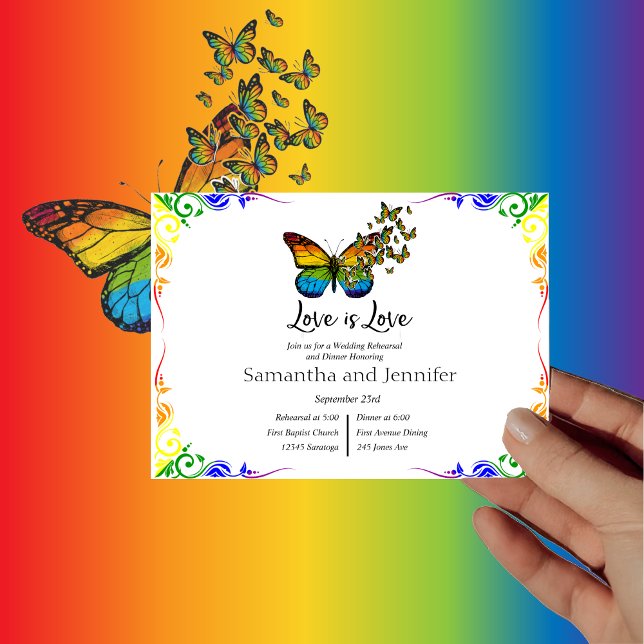 Invitación El amor es amor el arcoiris Boda ensayo (Subido por el creador)
