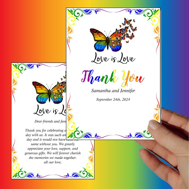 Invitación El amor es amor el arcoiris gracias carta (Subido por el creador)