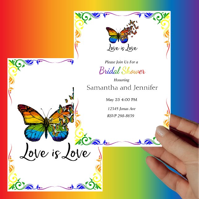 Invitación El amor es amor el arcoiris tema ducha de novia (Subido por el creador)