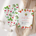 Invitación El amor es Berry Sweet Bridal Shower Strawberry<br><div class="desc">Invitación a la fresa de la ducha de novias divertida y audaz con un diseño elegante de caligrafía y fresa.</div>