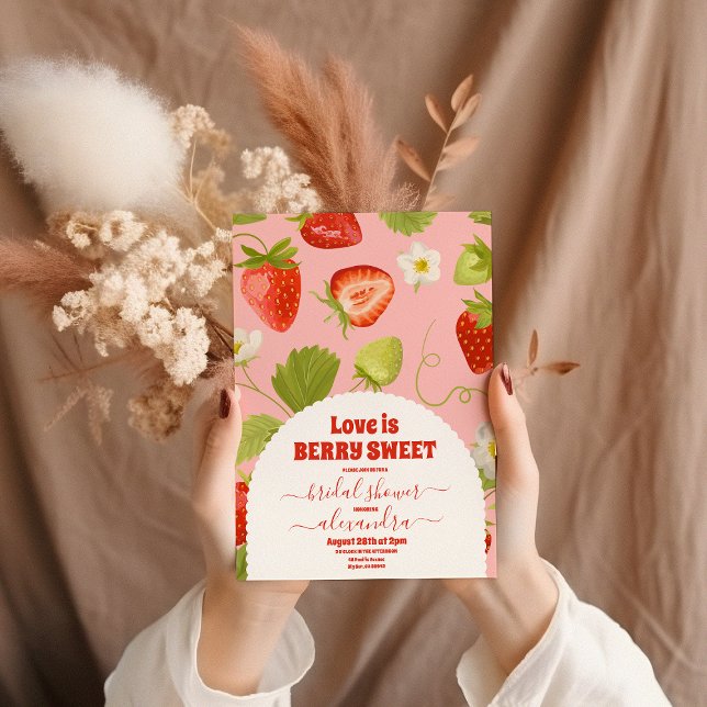 Invitación El amor es Berry Sweet Bridal Shower Strawberry (Subido por el creador)