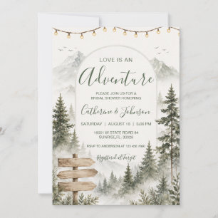 Invitación El amor es bosque de aventuras montañas Despedida
