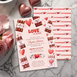 Invitación El amor es chocolate dulce y ducha nupcial
