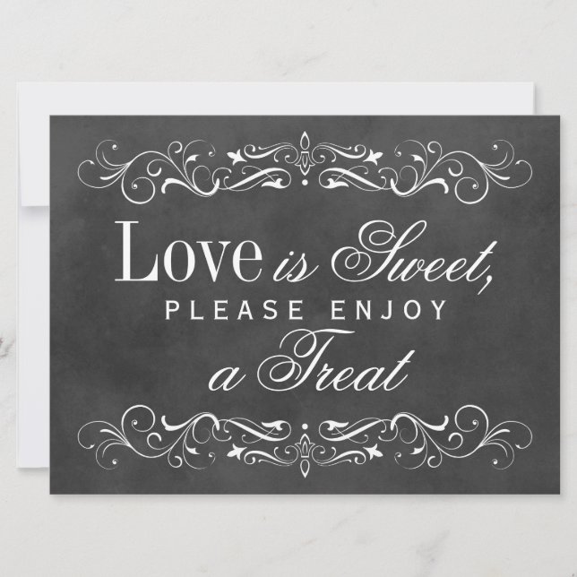 Invitación El amor es dulce cosecha de cartón negro (Anverso)