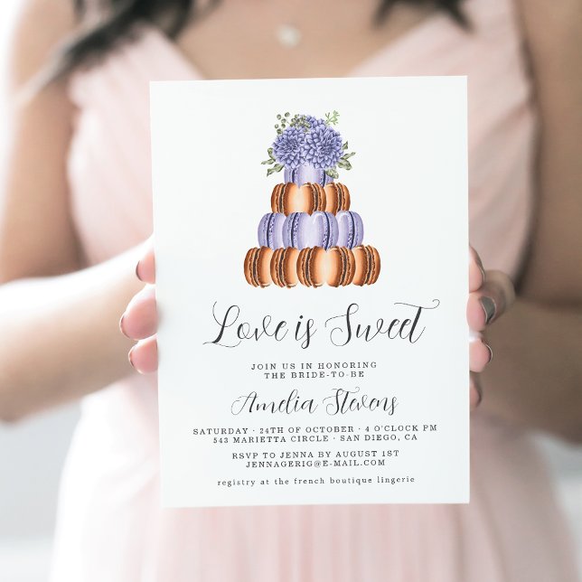 Invitación El amor es dulce (Torre Macaron) | Ducha de novia (Subido por el creador)