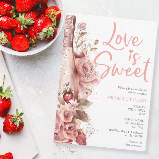 Invitación El amor es dulce verano Boho Rubor Pink (Subido por el creador)