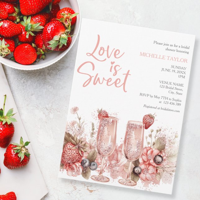 Invitación El amor es dulce verano Boho Rubor Pink (Subido por el creador)