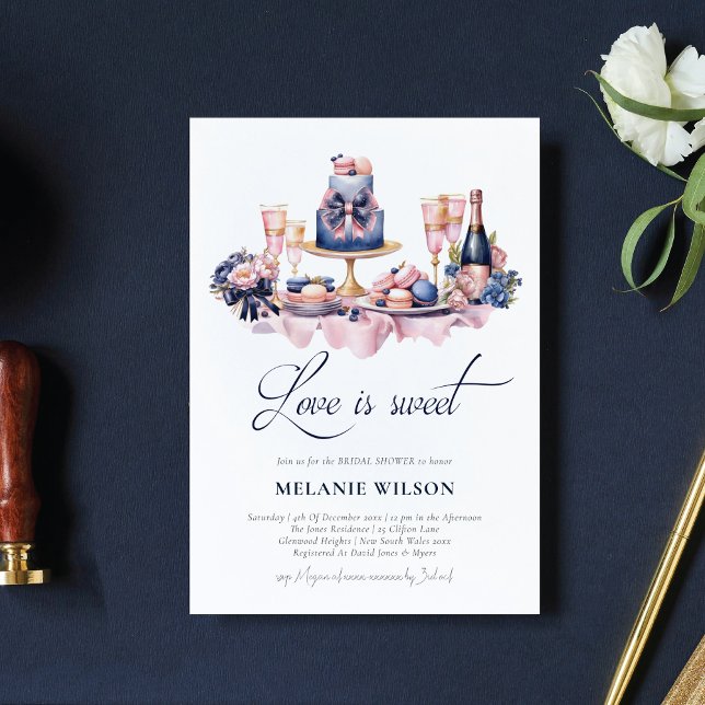 Invitación El amor es dulce y elegante ducha de novia (Subido por el creador)