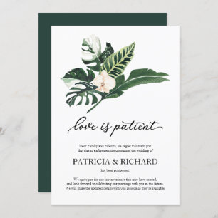 Invitación El amor es el Boda paciente posposición tropical