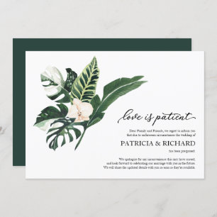 Invitación El amor es el Boda paciente posposición tropical