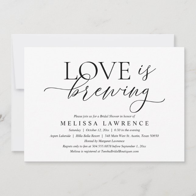 Invitación El amor es el Fiesta elegante y moderno de ducha d (Anverso)