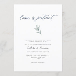 Invitación El amor es el paciente cambia la vina acuarela