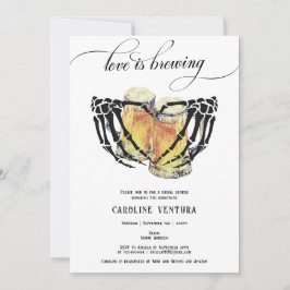 Invitación El amor es la elaboración de esqueletos manos Cerv