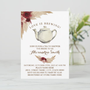 Invitación El amor es la elaboración del té de la ducha de no
