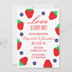 Invitación El amor es la fiesta de compromiso de fruta dulce