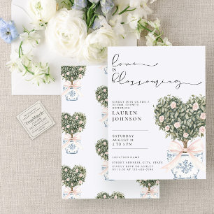 Invitación El amor es la flamante Chinoiserie ducha de novia