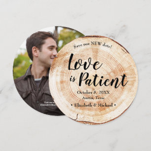 Invitación El amor es la paciente postergación del boda Wood 