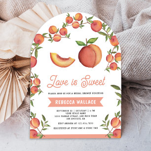 Invitación El amor es melocotón dulce Arco de frutas para duc