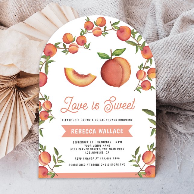 Invitación El amor es melocotón dulce Arco de frutas para duc (Subido por el creador)