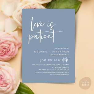 Invitación El amor es paciente, cambia nuestra nueva fecha Bo
