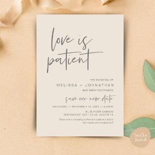 Invitación El amor es paciente, cambia nuestra nueva fecha Bo
