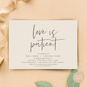 Invitación El amor es paciente, cambia nuestra nueva fecha Bo