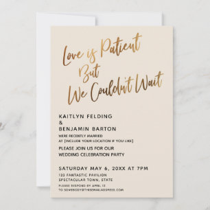 Invitación El amor es paciente pero no podíamos esperar el or