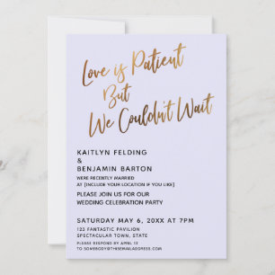 Invitación El amor es paciente pero no pudimos esperar Lavand