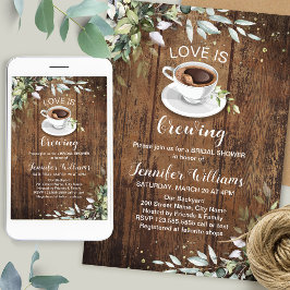 Invitación El amor es preparar café Bar Rustic Bridal Shower