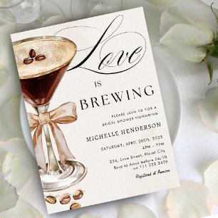 Invitación El amor es preparar café Cocktail Bridal Shower