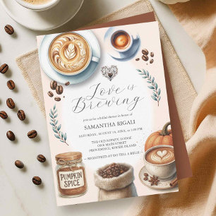 Invitación El amor es preparar café con especias de la ducha 