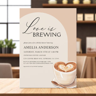 Invitación El amor es preparar café de arco Ducha de novia