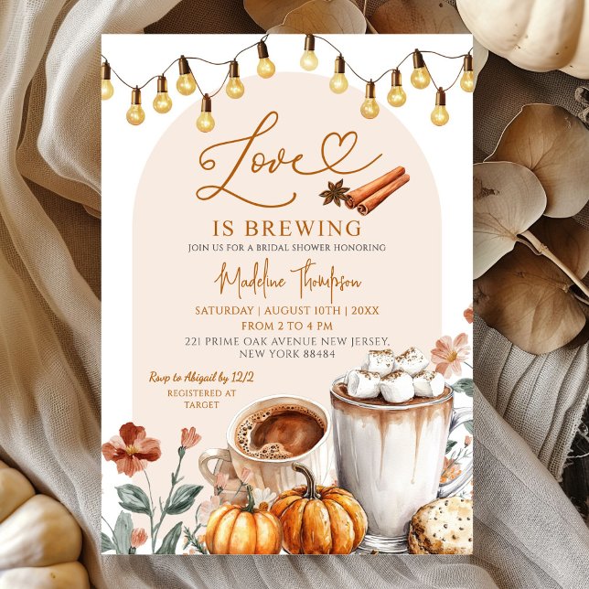 Invitación El amor es preparar café de calabaza ducha de novi (Subido por el creador)