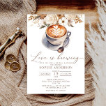 Invitación El amor es preparar café, ducha de novia<br><div class="desc">Esta adorable invitación captura la esencia del amor y el encanto encantador de una celebración con temática de café.</div>