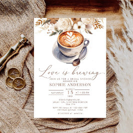 Invitación El amor es preparar café, ducha de novia