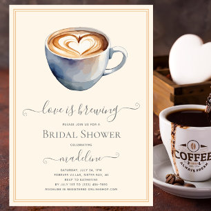 Invitación El amor es preparar café, ducha de novia